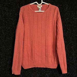 Vintage Talbots Size Large Salmon Pink Knit sweater